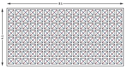 由双极化辐射元件构成的256元天线阵列